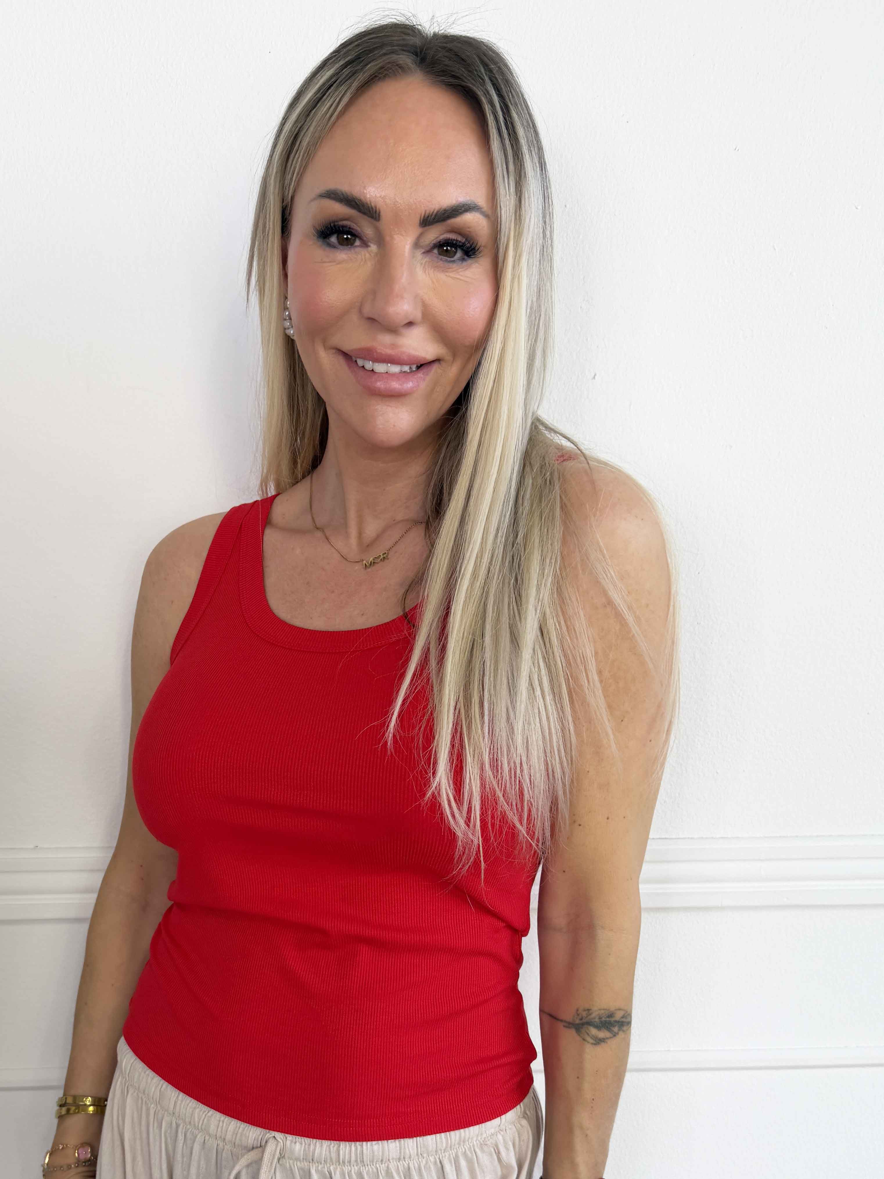 Elin - Tanktop i viskose med fint rib